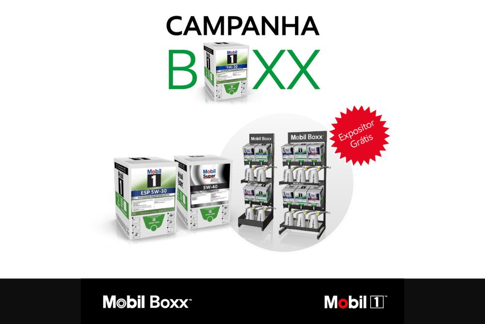 Mobil oferece Expositor e Jarros na compra de Mobil Boxx