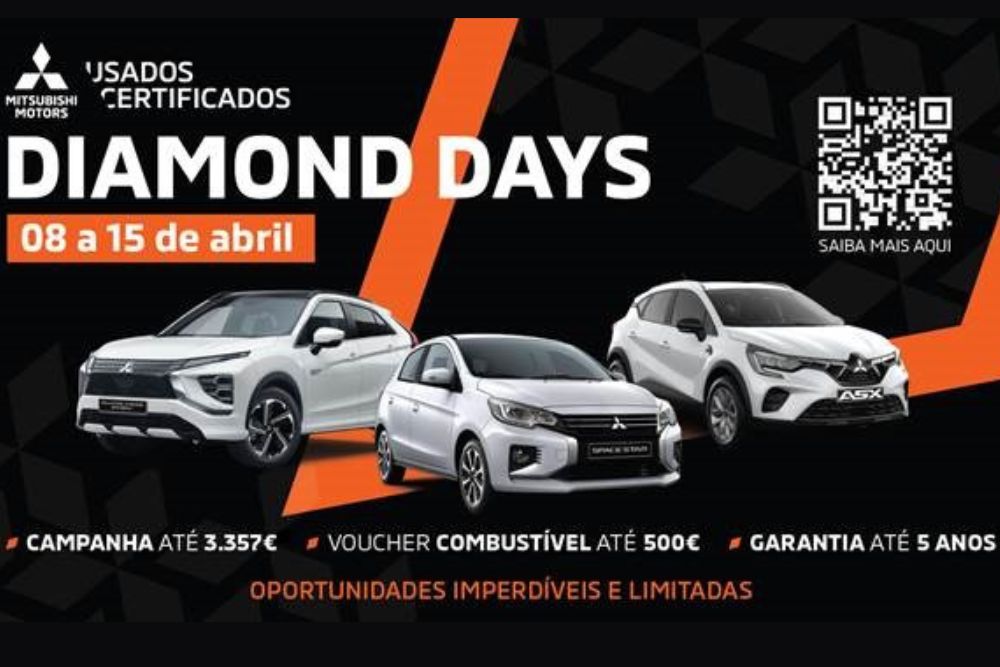 “Diamond Days” uma semana de oportunidades exclusivas em mais de 300 viaturas seminovas Mitsubishi